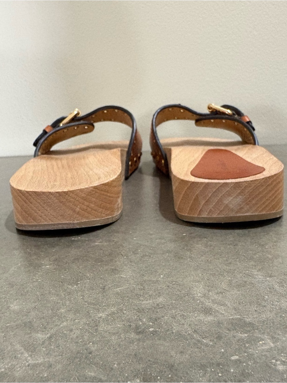 ISABEL MARANT Jaso Leather clogs In Cognac Brown Size 6 - Picture 14 of 14
